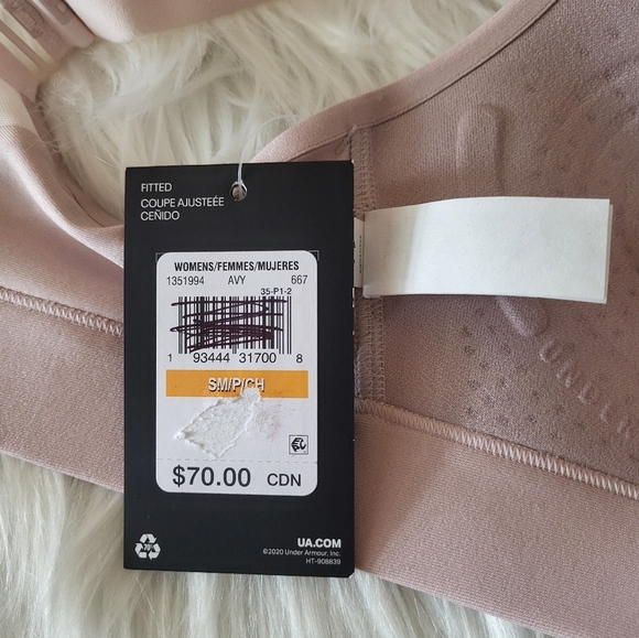 NEW Under Armour Women's Pink Sports Bra, Size Small. - Picture 5 of 7